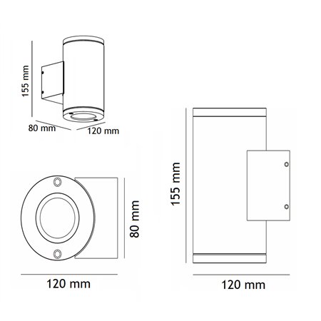 SVETILJKA JM-2102 ZIDNA BELA 2*GU10 IP65