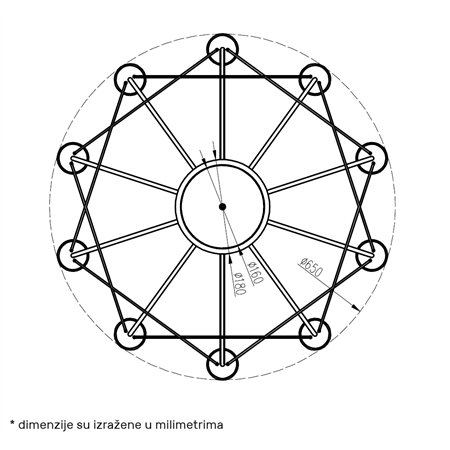 LUNA 319 LUSTER 37W 3000K CRNI