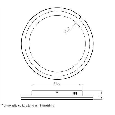 LUNA 325 PLAFONSKA SVETILJKA 45W 3000/4000/5700K SIVA