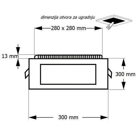 LED PANEL U/Z KNS1-24W 6500K
