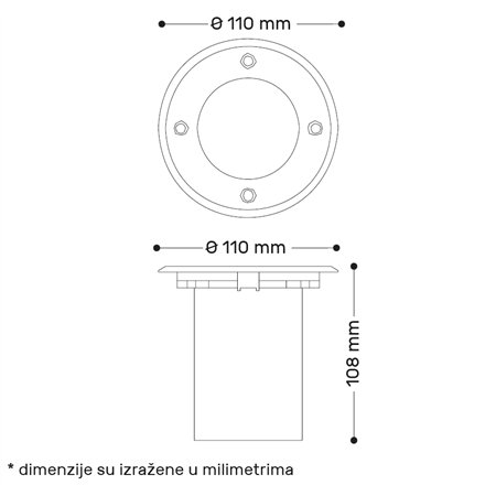Podna spoljna ugradna lampa sa jednom GU10 sijalicom