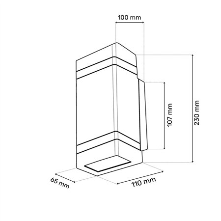 SVETILJKA JM 5032 ZIDNA 2*GU10 IP65 CRNA