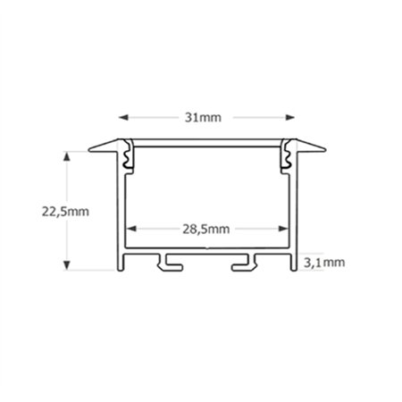 LED PROFIL LL-ALP017-R KOMPLET CRNI