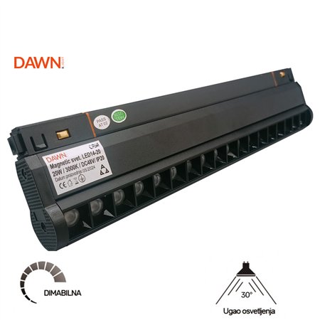 Magnetic šinska svetiljka crne boje