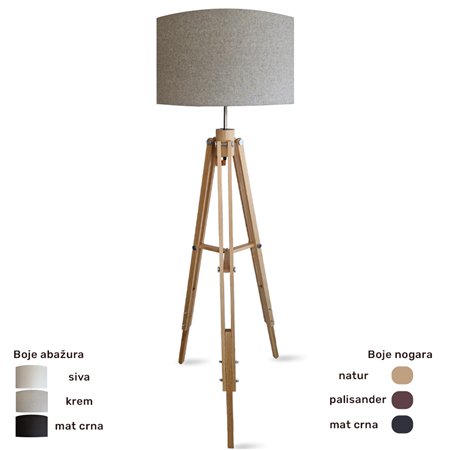 Ručno rađena podna lampa od prirodnih materijala za prijatnu atmosferu.