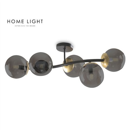 Luster raskošnog izgleda i 5 sijaličnih mesta E27 smeštenih u staklenim kuglama boje konjaka.