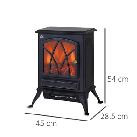 Električni kamin sa čeličnim kućištem i snagom od 1500W pruža efikasno grejanje uz realističan efekat plamena.