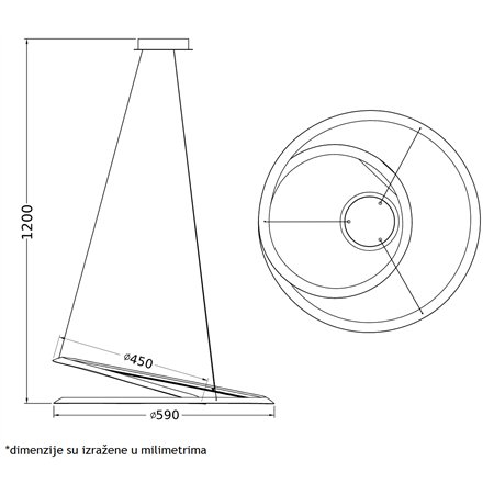 Moderna i savremena LED visilica crne boje