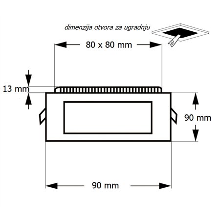LED PANEL U/Z KNS1-03W 6500K