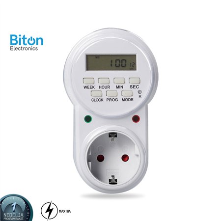 Digitalni tajmer sa preciznim podešavanjem vremena nedelju dana.