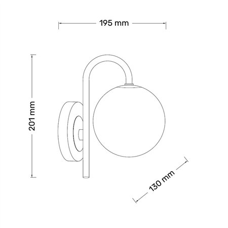 Elegantna zidna svetiljka u crnoj boji sa bakarnim detaljima.