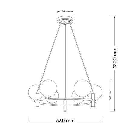 TALIA 2 LUSTER 6*G9 CRNA/BAKAR
