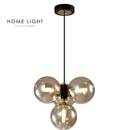 Elegantni model lustera koji kombinuje crnu i bakarnu boju za sofisticiran izgled i lako uklapanje u ambijent.