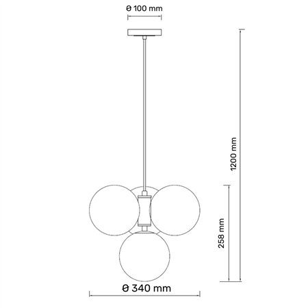 Elegantni model lustera koji kombinuje crnu i bakarnu boju za sofisticiran izgled i lako uklapanje u ambijent.