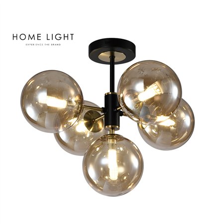 luster sa 5xG9 sijalica u crnoj i bakarnoj boji