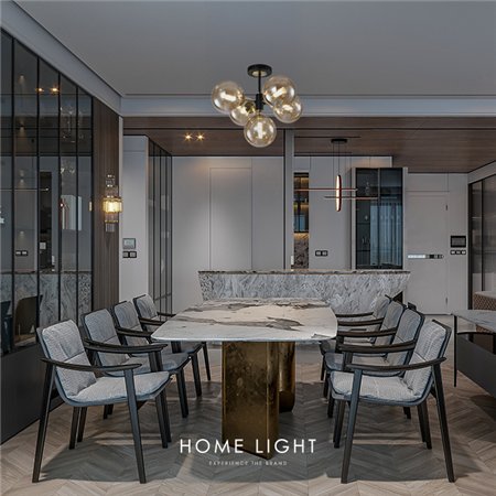 luster sa 5xG9 sijalica u crnoj i bakarnoj boji