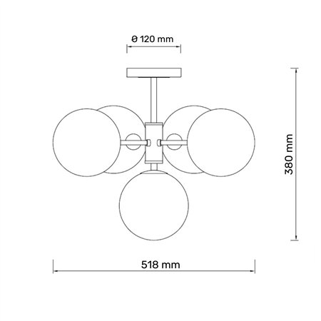 TALIA 12 LUSTER 5*G9 CRNA/BAKAR