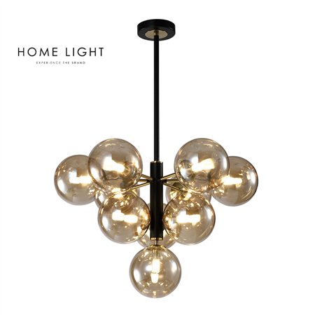 Luster u kombinaciji crne i bakar boje sa 10xG9 sijalica pruža snažno osvetljenje za velike prostore