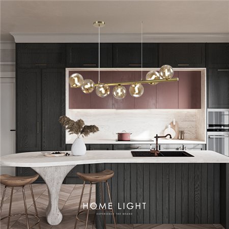 Luster sa 7xG9 sijalicama u bakarnoj boji savršen za prostrane dnevne sobe