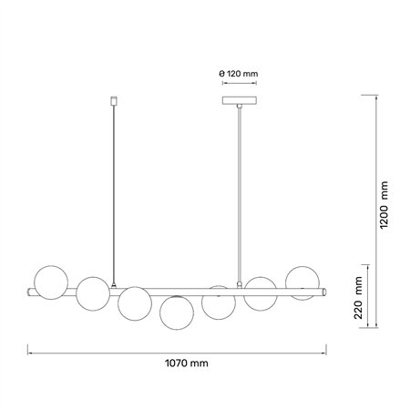 Luster sa 7xG9 sijalicama u bakarnoj boji savršen za prostrane dnevne sobe