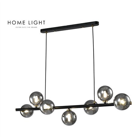 Luster sa 7xG9 sijalicama u crnoj i bakarnoj boji.