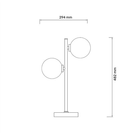 Stona lampa sa 2xG9 sijalice u crnoj i bakarnoj boji.