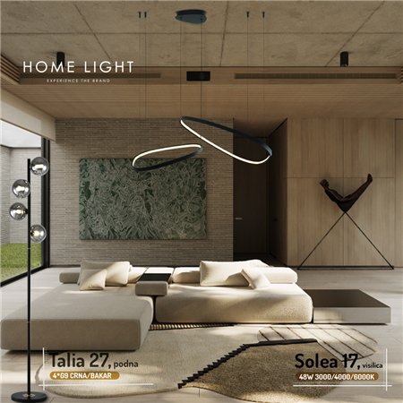 TALIA 27 PODNA LAMPA 4*G9 CRNA/BAKAR