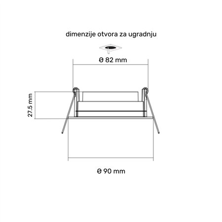 Rozetna bele boje sa rotirajućim središnjim delom.