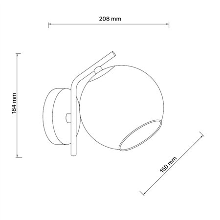 Zidna lampa sa 1xE14 sijalicom u crnoj i bakarnoj boji