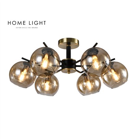 Luster sa 6xE14 sijalicama u crnoj i bakarnoj boji