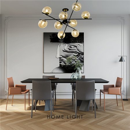 Elegantan i moderan luster u crnoj i bakarnoj boji