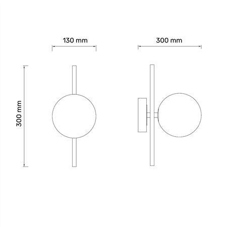 TALIA 43 ZIDNA LAMPA 1*G9 CRNA/BAKAR