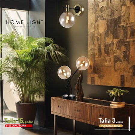 TALIA 46 STONA LAMPA 2*G9 CRNA/BAKAR