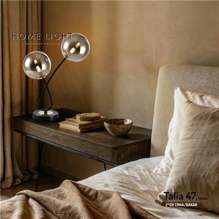 TALIA 47 STONA LAMPA 2*G9 CRNA/BAKAR