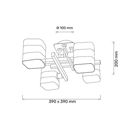 Luster u crnoj i hromiranoj boji savršen je za prostorije sa modernim dizajnom. Poseduje  4 grla tip E14.