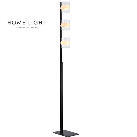 Podna lampa u crnoj i hromiranoj boji sa savršenim balansiranim svetlom