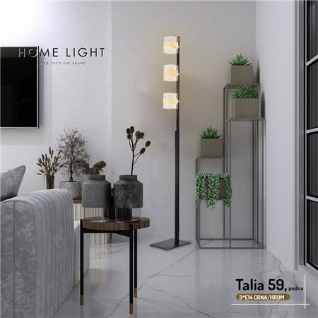 TALIA 59 PODNA LAMPA 3*E14 CRNA/HROM