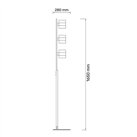 TALIA 59 PODNA LAMPA 3*E14 CRNA/HROM