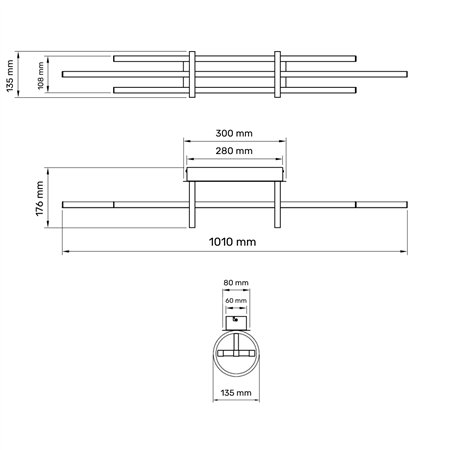 SOLEA 2 LUSTER 36W 3000/4000/6000K CRNA/ZLATO