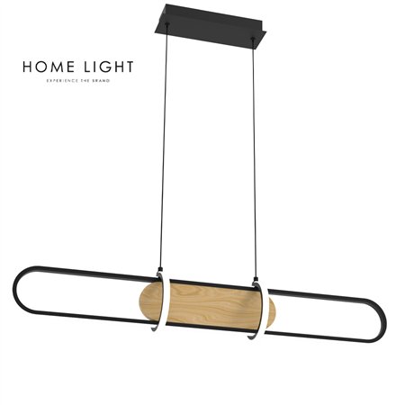 Moderan crni luster sa drvenim detaljima donosi šarm i eleganciju