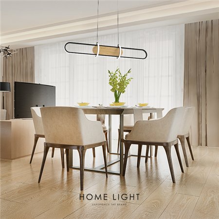 Moderan crni luster sa drvenim detaljima donosi šarm i eleganciju