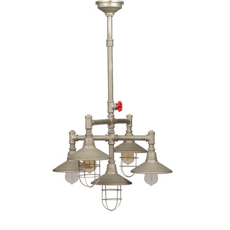 Rustično dizajniran luster sa 5 sijaličnih mesta za sijalice tipa E27.