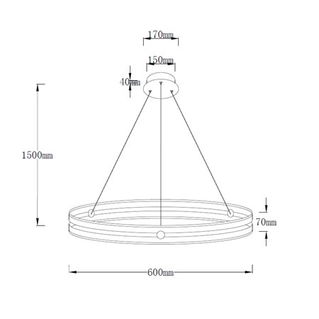 Crni LED luster sa 48W snage