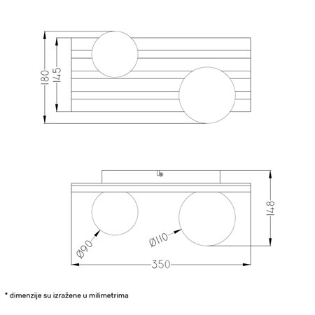 Elegantna plafonjera sa drvenim detaljima