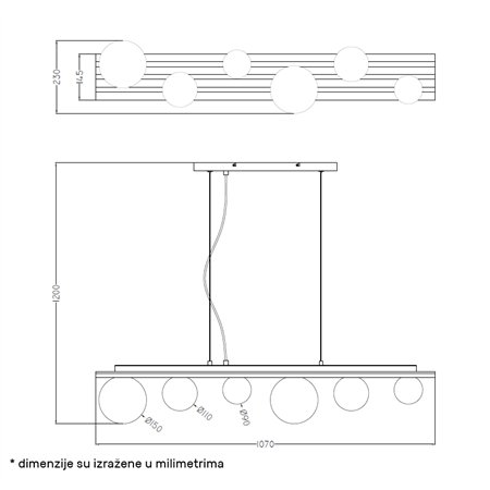 Ovaj luster sa 6 G9 sijalicama pruža intenzivnu i elegantnu rasvetu u luksuznim prostorijama