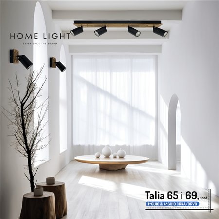 Moderna spot lampa sa GU10 sijalicom i drvenim detaljima