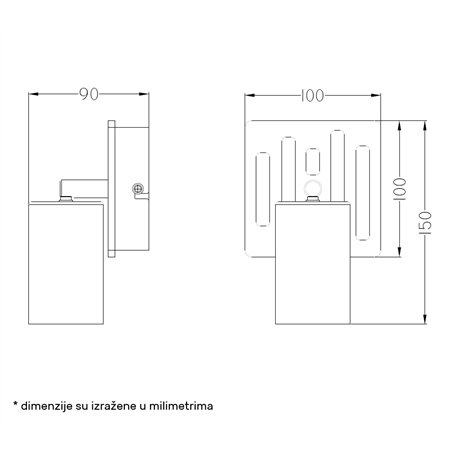 Moderna spot lampa sa GU10 sijalicom i drvenim detaljima