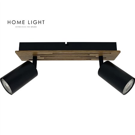 Spot lampa sa 2 GU10 sijalice i drvenim elementima pruža preciznu