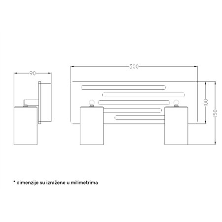 Spot lampa sa 2 GU10 sijalice i drvenim elementima pruža preciznu