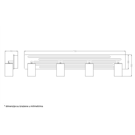 TALIA 69 SPOT LAMPA 4*GU10 CRNA/DRVO